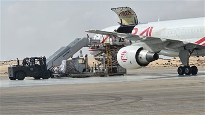 مطار العريش يستقبل 145 طائرة تحمل على متنها 3539 طنا من المساعدات المتنوعة لغزة