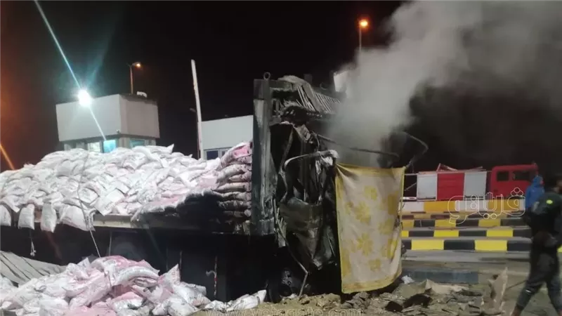 جانب من اشتعال السيارة،