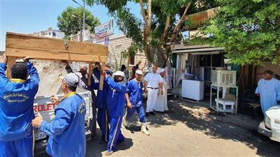 رفع 300 طن تراكمات مخلفات ومصادرة 83 حالة إشغال فى أسوان