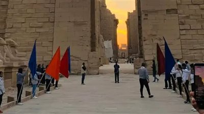 الشباب والرياضة بالأقصر تشارك في ظاهرة تعامد الشمس علي قدس الاقداس بمعبد الكرنك (صور) 