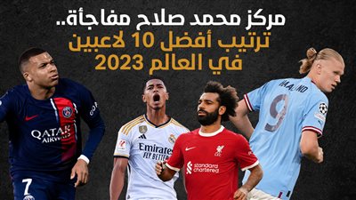 مركز محمد صلاح مفاجأة.. ترتيب أفضل 10 لاعبين في العالم 2023 (إنفوجراف)