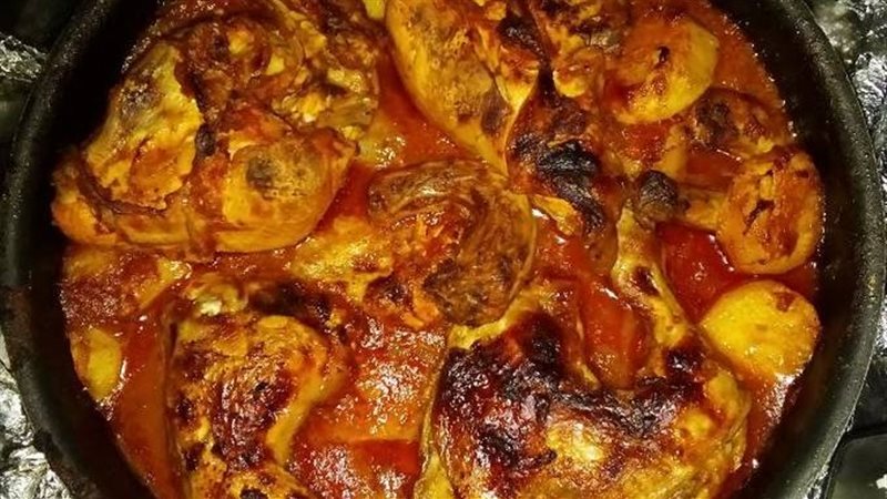 صينية البطاطس بالفراخ،