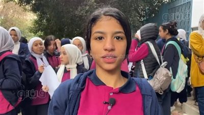 طالبة بالصف الثاني الإعدادي بالجيزة عن امتحان العربي: الإملاء كانت صعبة (فيديو)
