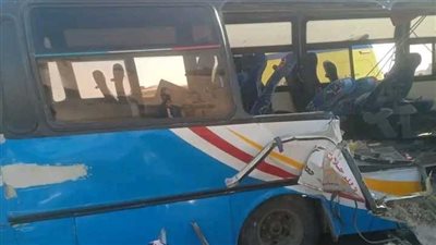 اسماء المصابين في حادث تصادم أتوبيس بسيارة نقل وتروسيكل بالطريق الزراعي.. صور 
