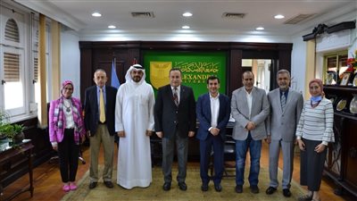 رئيس جامعة الإسكندرية يستقبل الملحق الثقافي الكويتي 