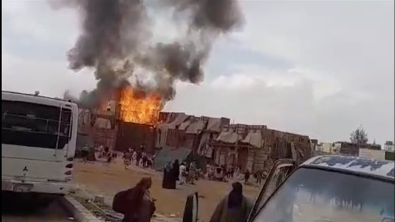 اللقطات الاولى لحريق