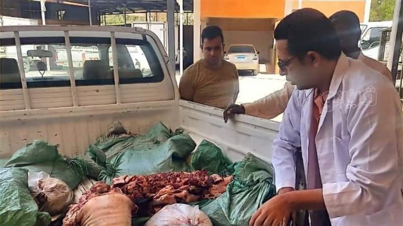 ضبط وإعدام لحوم فاسدة،
