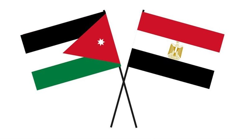 أعلام مصر والأردن،