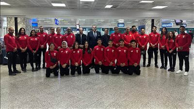 سفير مصر في تونس يستقبل بعثة منتخب جمباز الترامبولين 