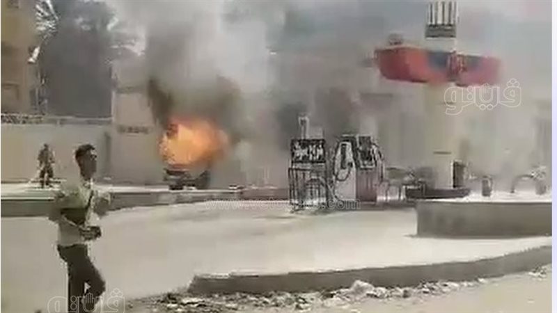 حريق فى سيارة بمحطة