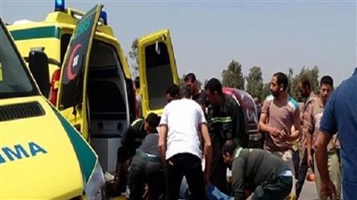 حادث تصادم بين دراجة نارية وسيارة بالطريق الزراعي في بنها 