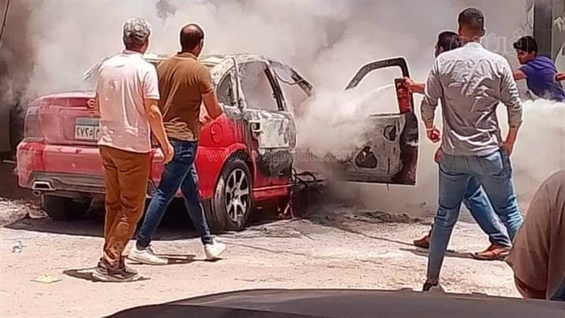 حريق سيارة في الغربية،
