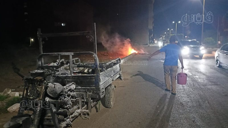 حريق تروسيكل بالأقصر،