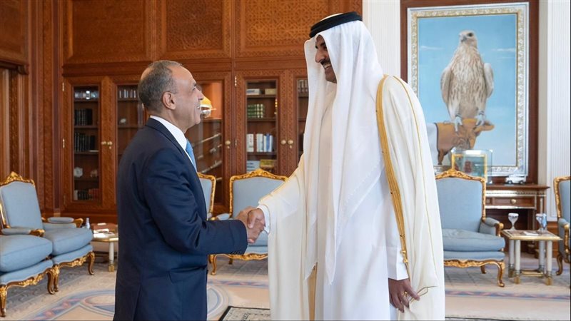 أمير قطر ووزير الخارجية،