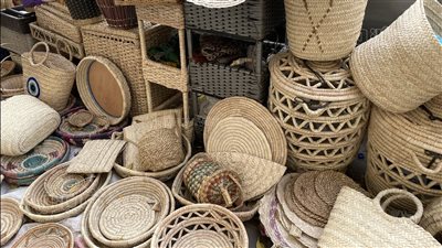 الشنطة تبدأ من 100 جنيه، تعرف على أسعار منتجات الخوص (فيديو وصور)