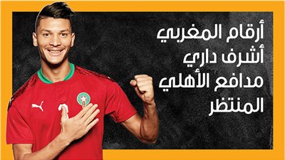 أرقام المغربي أشرف داري مدافع الأهلي المنتظر (إنفوجراف)