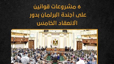 6 مشروعات قوانين على أجندة البرلمان بدور الانعقاد الخامس (إنفوجراف)