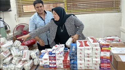 ضبط كميات كبيرة من السلع المهربة والمخالفة بالجيزة 