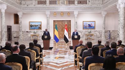 نص كلمة السيسي خلال المؤتمر الصحفي مع رئيس الجابون بقصر الاتحادية