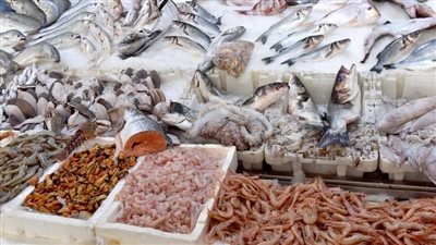 أسعار الأسماك اليوم، انخفاض البلطي وارتفاع الجمبري في سوق العبور