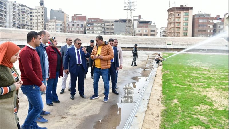 تفقد ملعب استاد المنصورة،