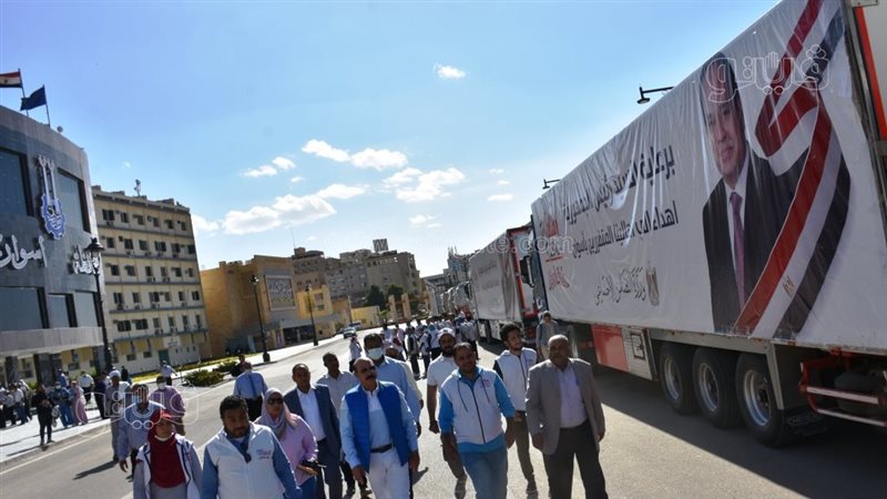 قافلة مساعدات لمتضررى
