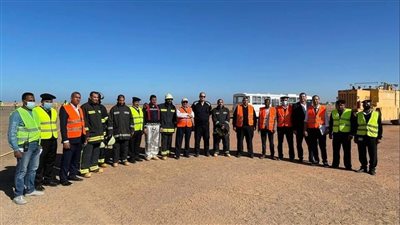 مطار أبو سمبل ينفذ تجربة طوارئ للتعامل مع انفجار إطار طائرة 