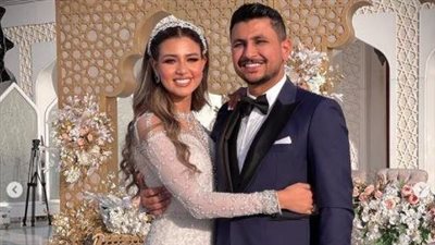 علي غزلان يحتفل بعقد قرانه على ملكة جمال مصر فرح شعبان | صور