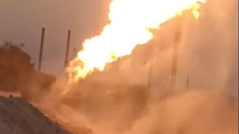 انفجار خط الغاز في