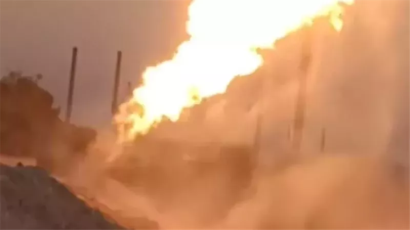 انفجار خط غاز بالصف،