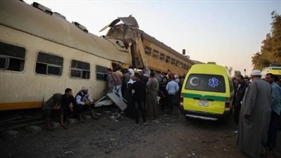 تصادم قطار بسيارة قرب محطة كهرباء جلبانة بالإسماعيلية 