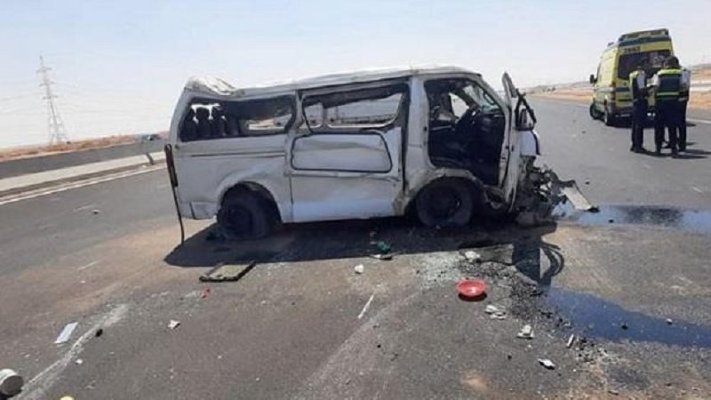 حادث انقلاب ميكروباص
