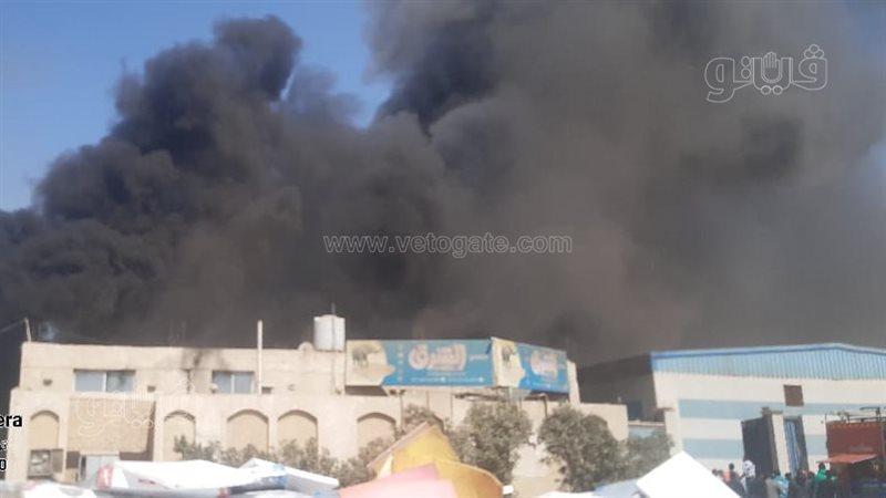 حريق مصنع ببني سويف،