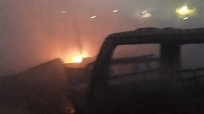 حريق هائل في جراج بالخصوص، وتفحم 15 سيارة و3 تروسيكلات حصيلة الخسائر المبدئية (صور)