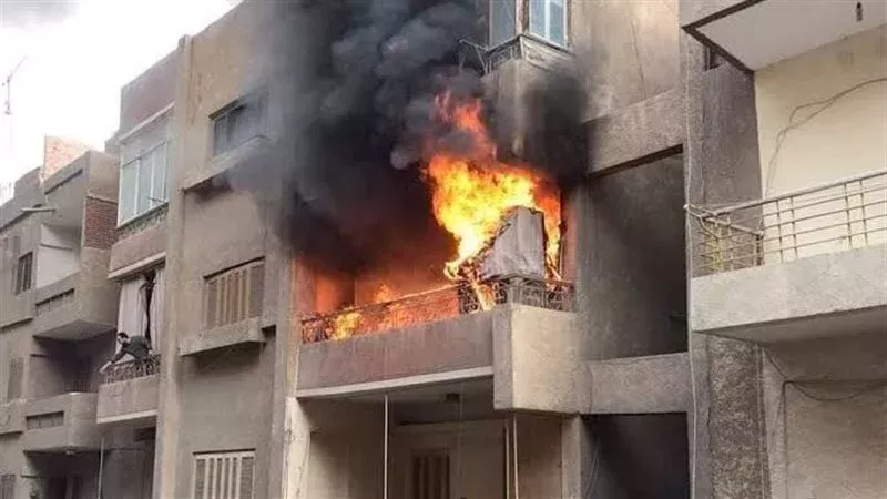 حريق شقة سكنية 