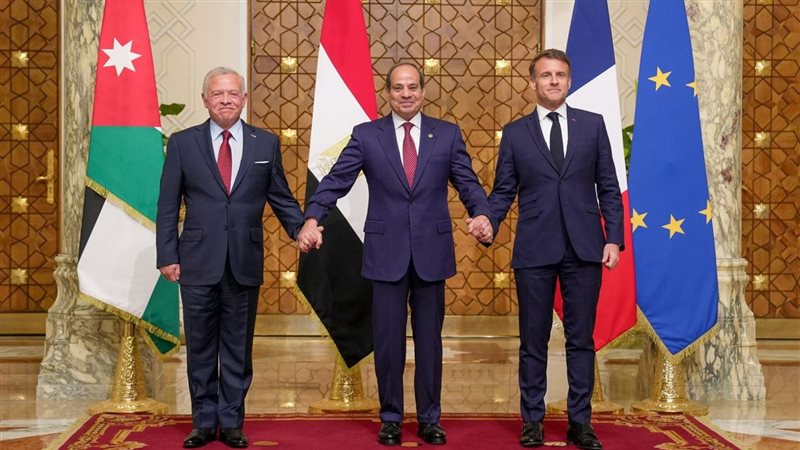 قادة مصر وفرنسا والأردن.فيتو