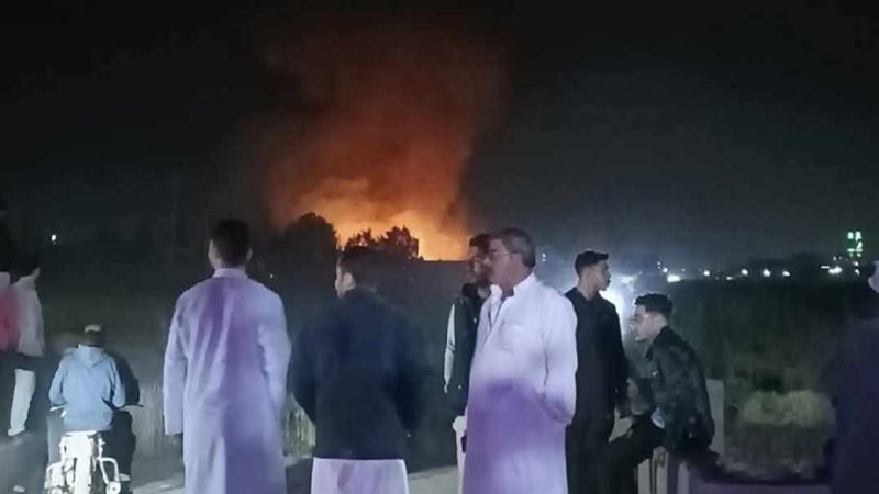 حريق ضخم في مستودع
