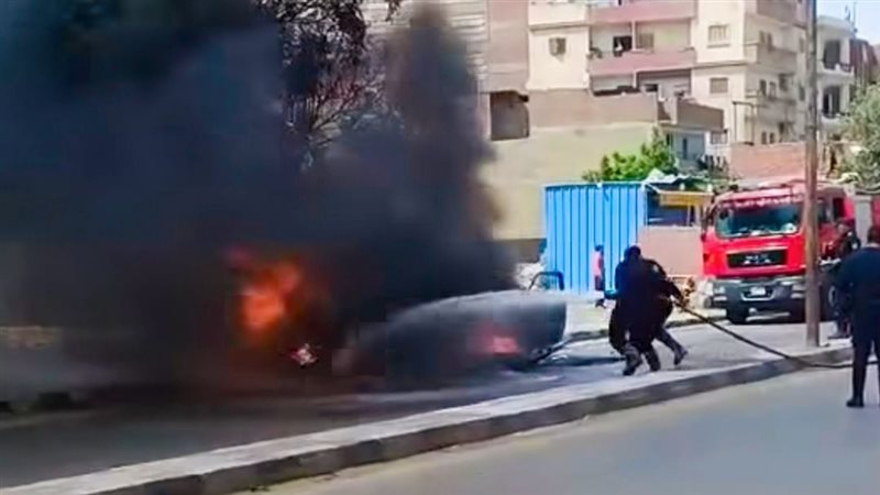 حريق في ميكروباص