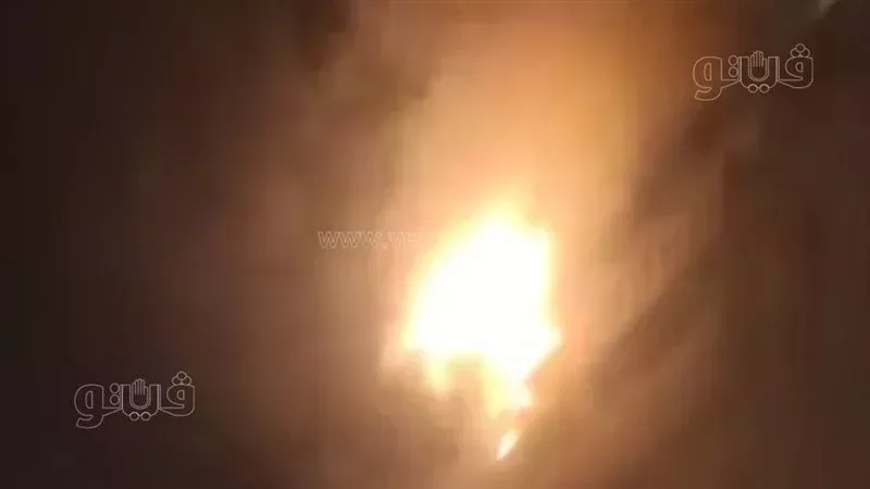 حريق محل كاوتش في