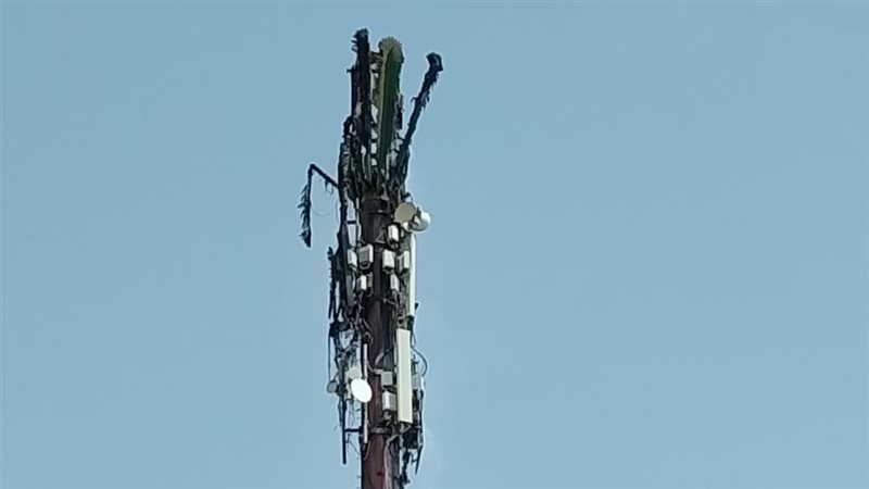 حريق برج شبكات 