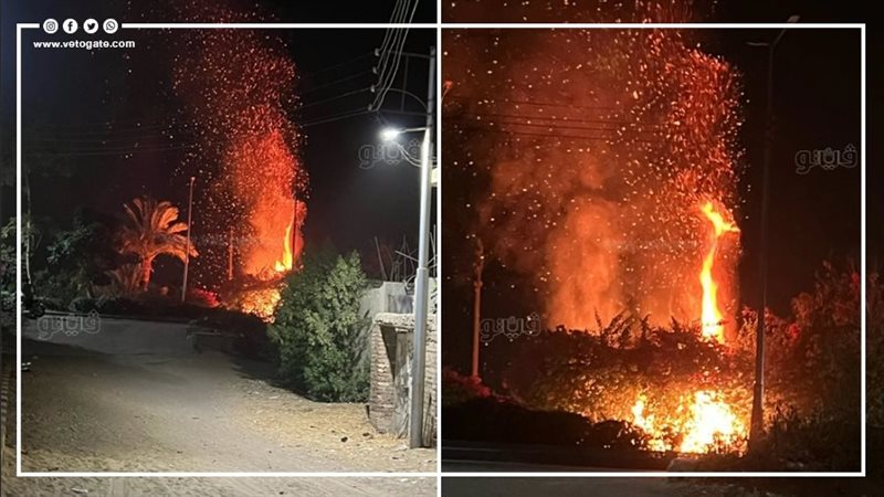 حريق طريق المطار