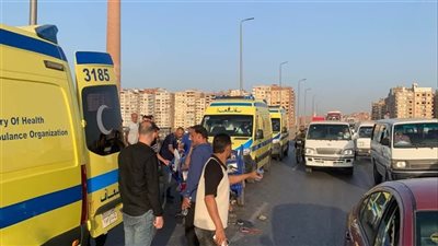 إصابة 19 شخصًا في انقلاب ميكروباص بطريق مطار سفنكس 