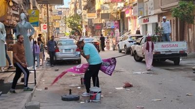 حملة لرفع الإشغالات والتعديات بحي غرب المنصورة 