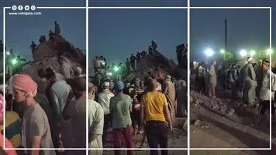 القصة الكاملة لمصرع 4 عمال وإصابة 2 في انهيار مدخنة مصنع بالصف (فيديو) 