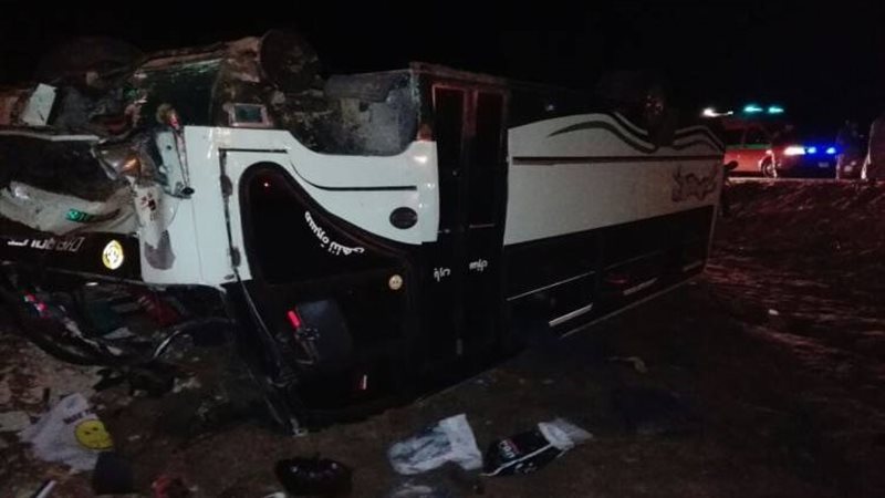 حادث انقلاب ميكروباص