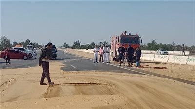 السيطرة على تسريب بخط جاز بطريق الإسماعيلية الصحراوي