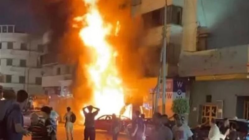 حريق بعقار سكني -