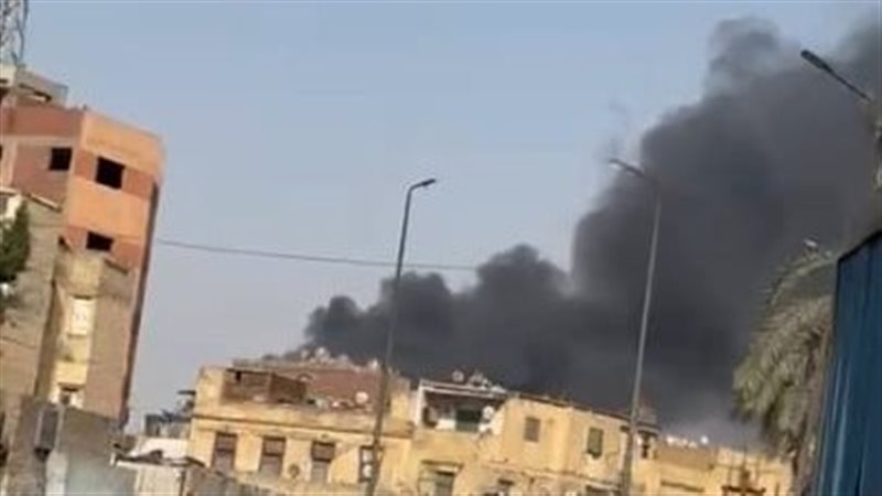 حريق مخزن مواسير