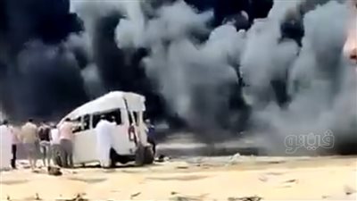 مشاهد جديدة من حادث التصادم على طريق الإسكندرية - مطروح (فيديو) 