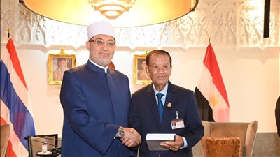 مفتي الجمهورية يلتقي رئيس البرلمان التايلاندي ويؤكد موقف مصر من القضية الفلسطينية 